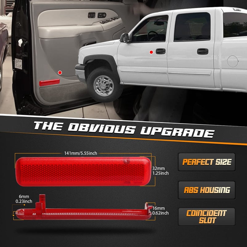 HERCOO غطاء مصباح عاكس خلفي أيسر وأيمن من HERCOO متوافق مع 2003-2007 GMC Sierra 15183155 15183156 74367 74368، عبوة من 2 - Image 2